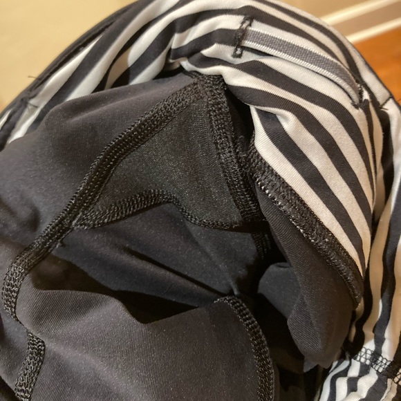 Lululemon Black w/ Stripe Inspire II Crop - Picture 3 of 5